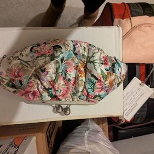 Aldo Floral Satin Frame Clutch in Multicolor